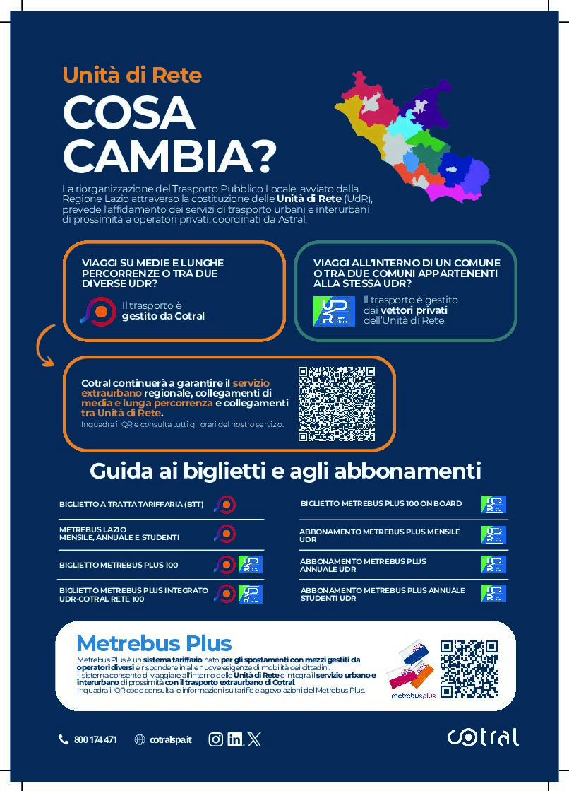 COTRAL: Dal 1° luglio CAMBIA LA RETE